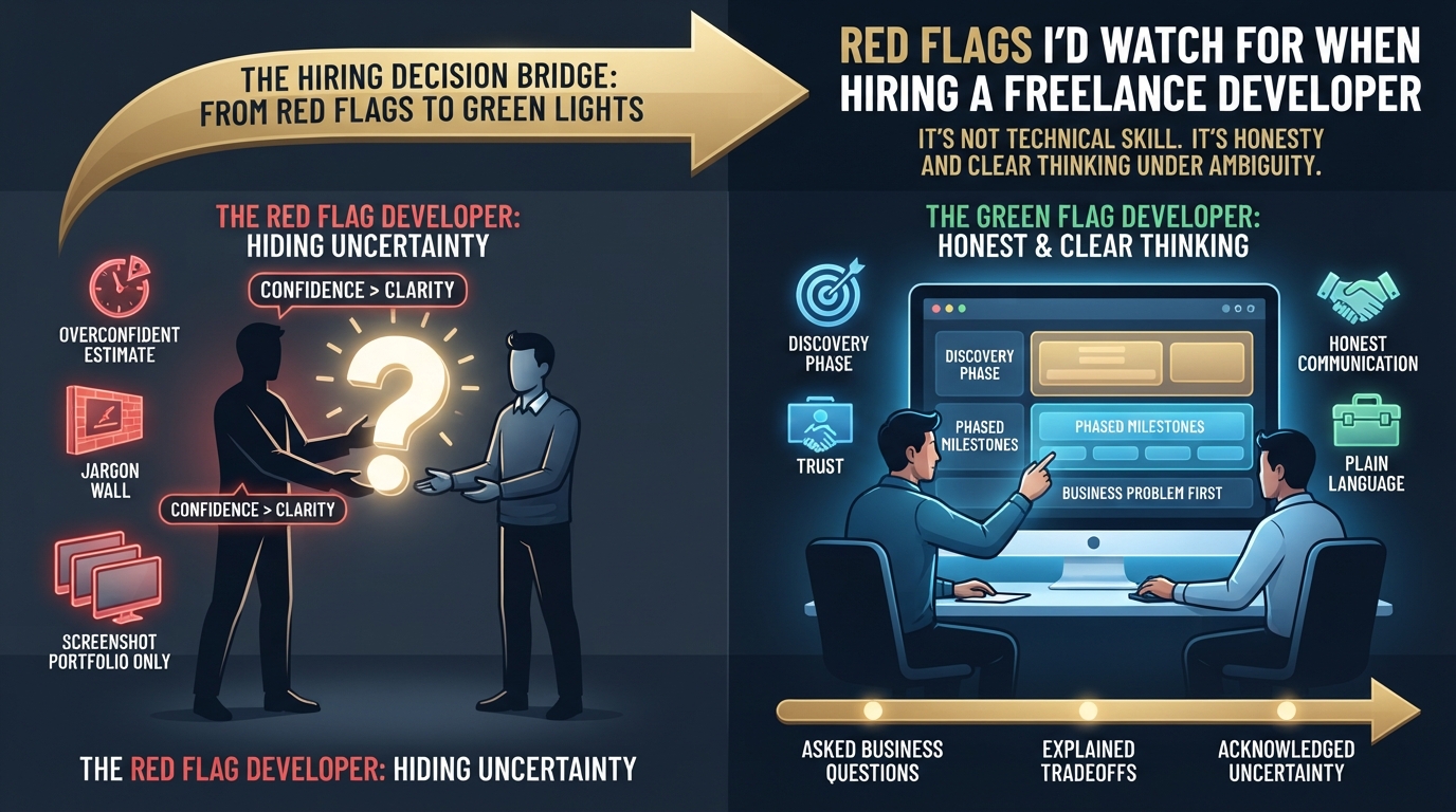 Red Flags I’d Watch for When Hiring a Freelance Developer